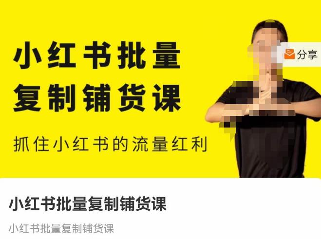 张宾·小红书批量复制铺货课，抓住小红书的流量红利 （更新2023年2月）-pcp资源社