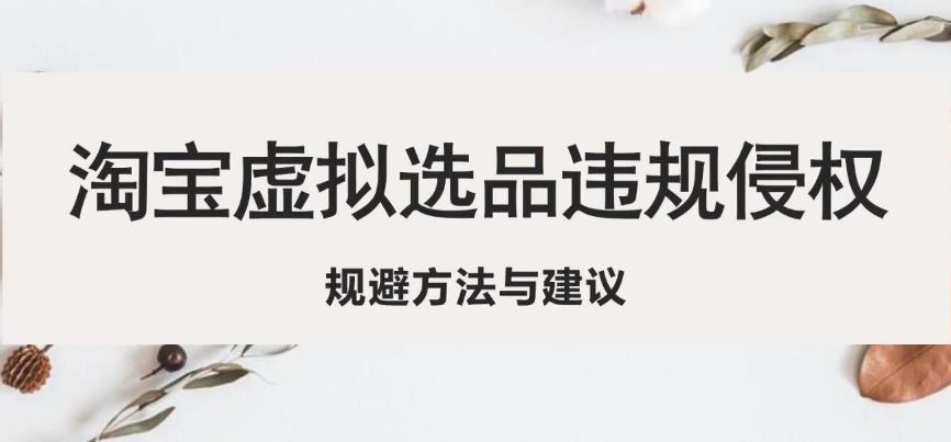 淘宝虚拟违规侵权规避方法与建议，6个部分详细讲解，做虚拟资源必看-pcp资源社
