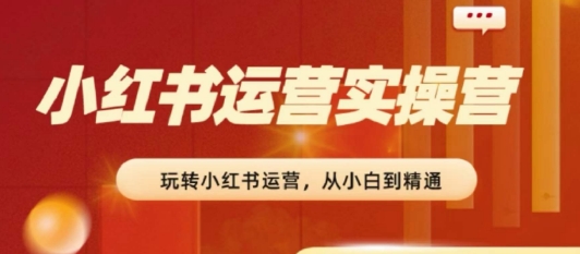 2024小红书运营实操营，​从入门到精通，完成从0~1~100-pcp资源社