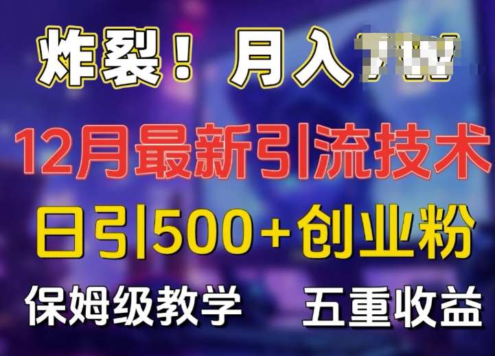 炸裂!揭秘12月最新日引流500+精准创业粉，多重收益保姆级教学-pcp资源社