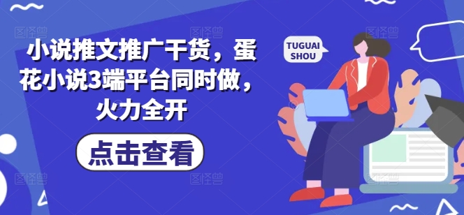 小说推文推广干货，蛋花小说3端平台同时做，火力全开-pcp资源社