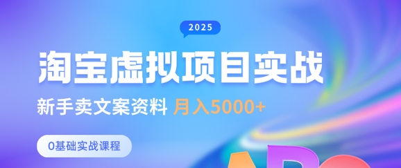 淘宝虚拟项目垂直玩法，新手卖文案资料，月入5k+-pcp资源社