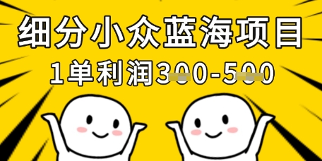 细分小众蓝海项目，一单利润3张，每月收入稳定过1w+-pcp资源社