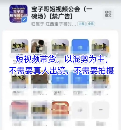 宝子哥头部团队短视频带货，以混剪为主，不需要真人出镜，不需要拍摄-pcp资源社