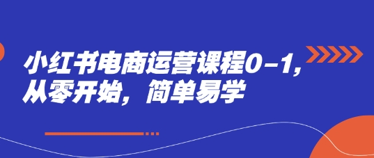小红书电商运营课程0-1，从零开始，简单易学-pcp资源社