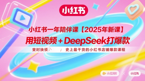 小红书一年陪伴课【2025年新课】，用短视频+deepSeek打爆款，史上最干货的小红书店铺爆款课程-pcp资源社