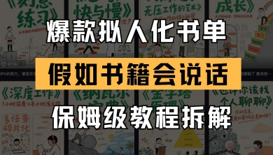 最新爆款拟人化书单玩法，假如书籍会说话，保姆级教程-pcp资源社