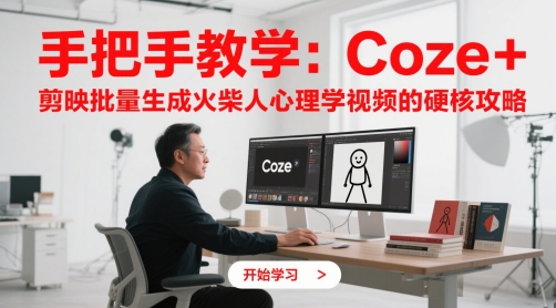 手把手教学：Coze + 剪映批量生成火柴人心理学视频的硬核攻略-pcp资源社