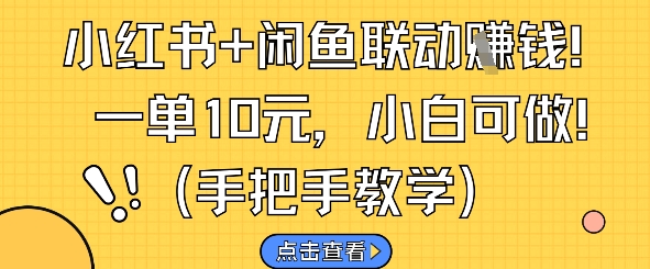 小红书+闲鱼联动挣钱，一单10元，小白可做-pcp资源社