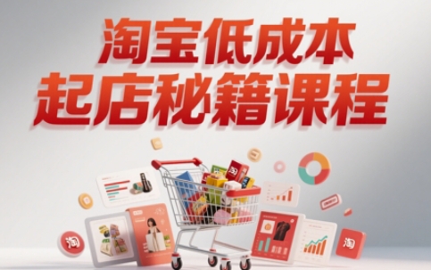 淘宝低成本起店系统课，助你快速起店，实现弯道超车-pcp资源社