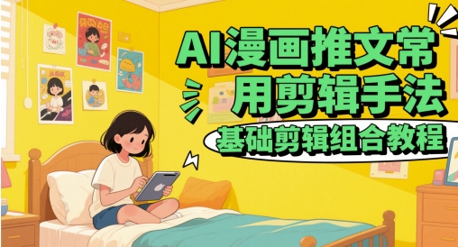 AI漫画推文常用剪辑手法，基础剪辑组合教程-pcp资源社