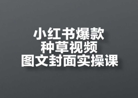 小红书爆款种草视频图文封面实操课，​开店、选品、引流、变现全流程-pcp资源社