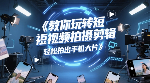 教你玩转短视频拍摄剪辑，轻松拍出手机大片-pcp资源社