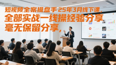短视频全案操盘手25年3月线下课，全部实战一线操盘手经验分享，毫无保留分享，全是干货-pcp资源社