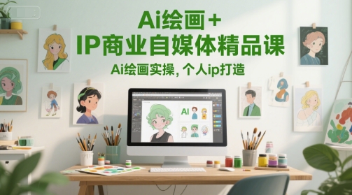 Ai绘画+IP商业自媒体精品课，Ai绘画实操，个人ip打造-pcp资源社