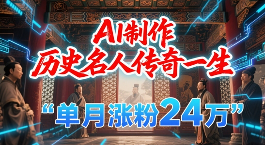 暴力起号！用AI制作历史名人传奇一生，单月涨粉24W，涨粉+变现赛道黑马来了-pcp资源社