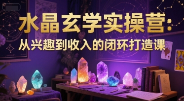 水晶玄学实操营：从兴趣到收入的闭环打造课-pcp资源社