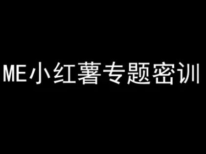 ME小红薯专题密训-小红书电商教程-pcp资源社