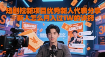 短剧拉新项目优秀新人代表分享新人怎么月入过1W的诀窍-pcp资源社