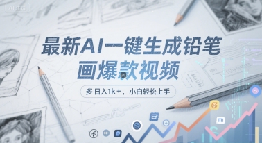 最新AI一键生成铅笔画爆款视频，多平台分发，日 入1k+，小白轻松上手【揭秘】-pcp资源社