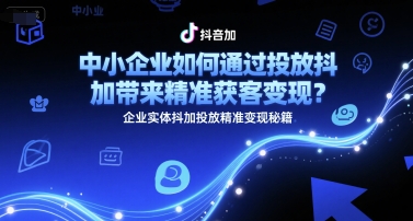 中小企业如何通过投放抖加带来精准获客变现？企业实体抖加投放精准变现秘籍-pcp资源社