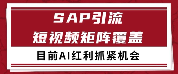 小红书某音sap赛道引流获客 自热矩阵日引200+【揭秘】-pcp资源社