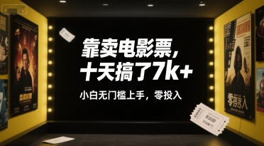 靠卖电影票，十天搞了7k+，小白无门槛上手，零投入【揭秘】-pcp资源社
