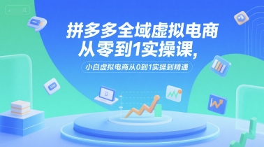 拼多多全域虚拟电商从零到1实操课，小白虚拟电商从0到1实操到精通-pcp资源社