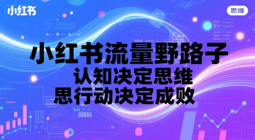 小红书流量野路子，认知决定思维，思维决定行动，行动决定成败-pcp资源社