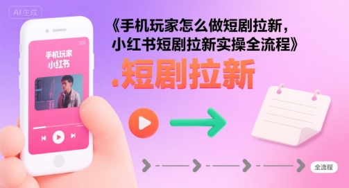 手机玩家怎么做短剧拉新，小红书短剧拉新实操全流程-pcp资源社
