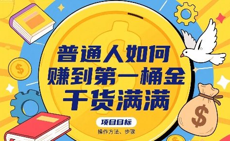 普通人如何賺到第一桶金，干货满满，操作方法及步骤-pcp资源社