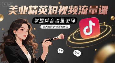 美业精英短视频流量课，掌握抖音流量密码，天天有询单，条条有转化-pcp资源社