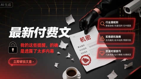 最新付费文：我的这些提醒，的确是透露了太多内幕-pcp资源社
