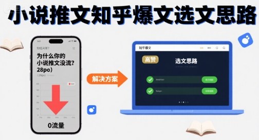 为什么你的小说推文没流量？小说推文知乎爆文选文思路-pcp资源社