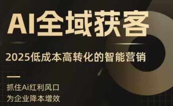AI全域获客实训营，2025低成本高转化的智能营销，精准找客，高效营销-pcp资源社
