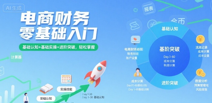 电商财务零基础入门，基础认知+基础实操+进阶突破，轻松掌握-pcp资源社
