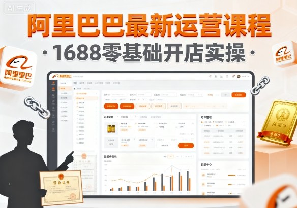 阿里巴巴最新运营课程，1688零基础开店实操-pcp资源社