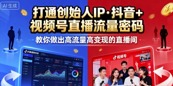 25年直播9-10两期线下课，打通创始人IP，抖音+视频号直播流量密码，教你做出高流量高变现的直播间-pcp资源社