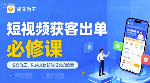 短视频获客出单必修课，成交为王，以成交为导向，直接做能成交的流量-pcp资源社