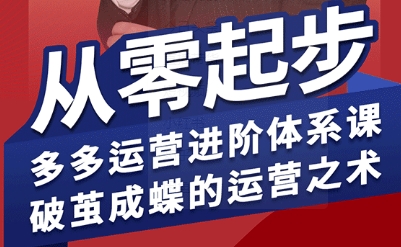 拼多多运营进阶系统课，从零起步，多多运营进阶体系课，破茧成蝶的运营之术（更新9月）-pcp资源社