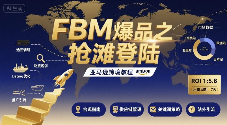 FBM爆品之抢滩登陆-亚马逊跨境教程-pcp资源社