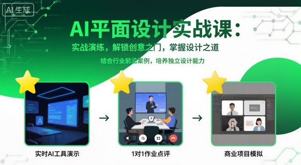 AI平面设计实战课，实战演练，解锁创意之门，掌握设计之道-pcp资源社