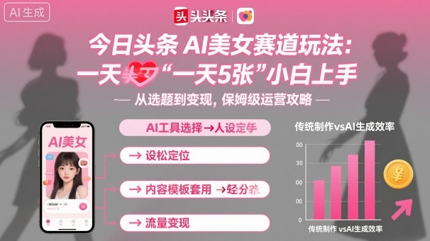 今日头条AI美女赛道玩法，一天轻松5张，小白轻松上手-pcp资源社