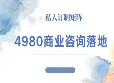 4980商业咨询师落地课程-ip运营高客单教程-pcp资源社